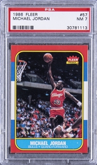 1986/87 Fleer #57 Michael Jordan Rookie Card - PSA NM 7 
